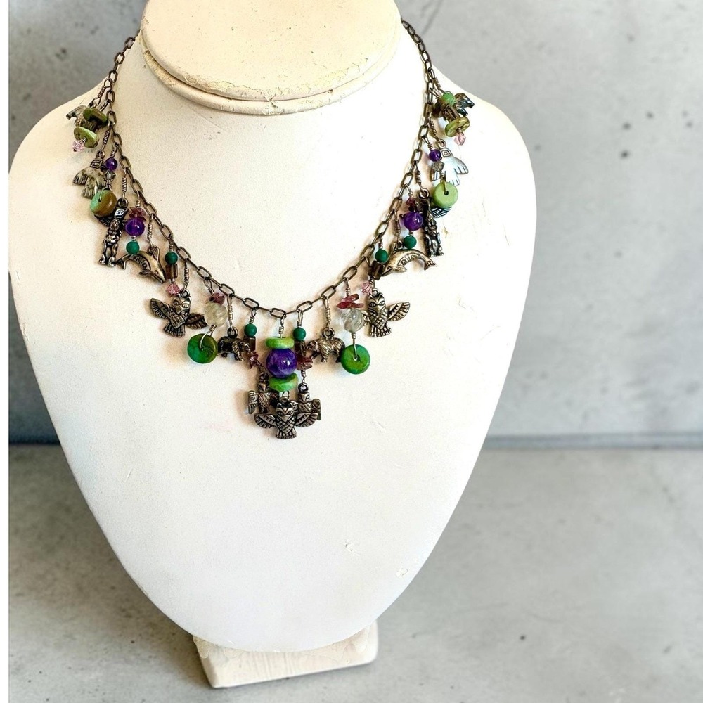 Vintage KBN Kabana Sterling Silver Southwestern Charm‎ Necklace